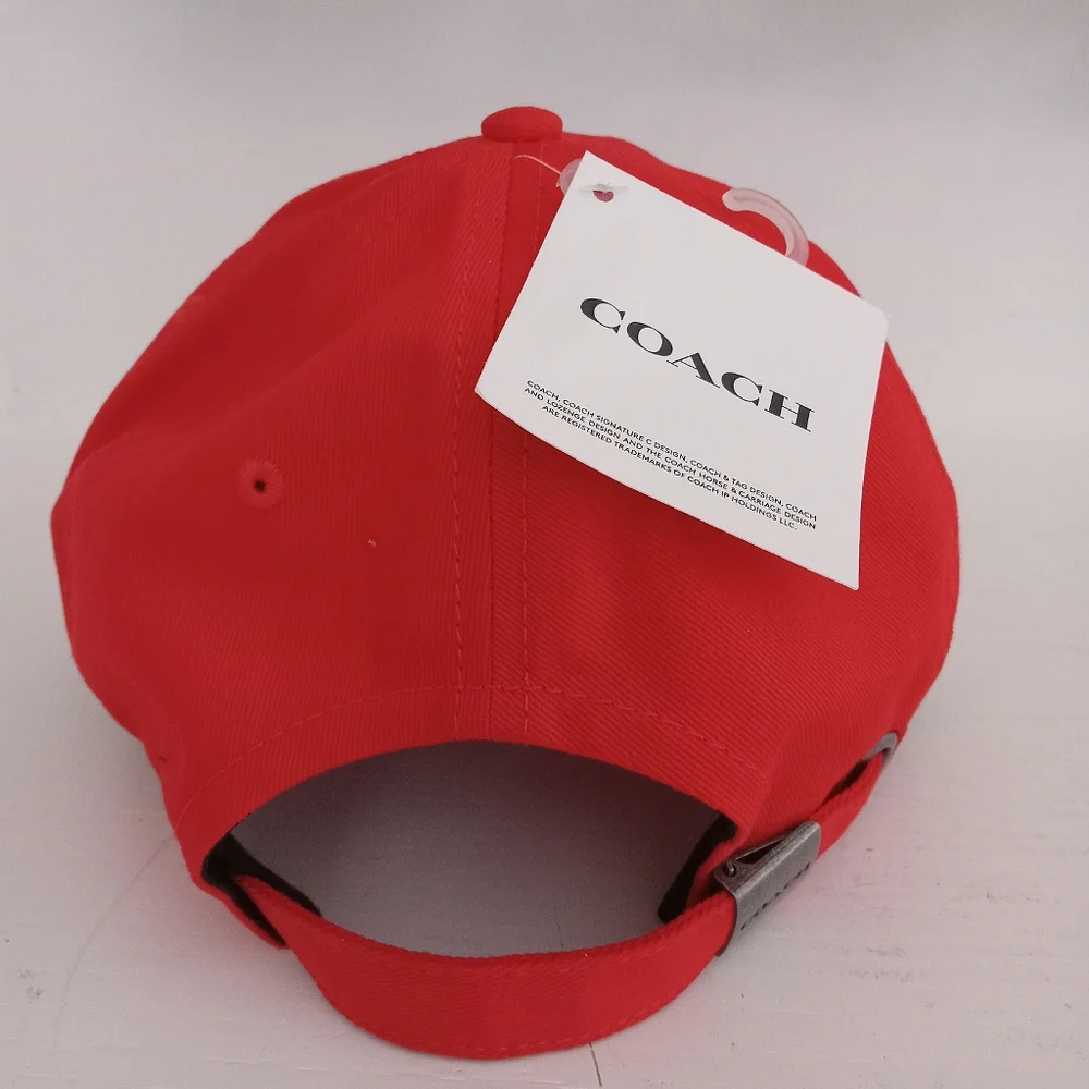 Coach Red Adjustable Hat NWT - Picture 3 of 3
